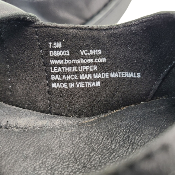 Born Black Leather Mary Jane Cross Strap Wedges Women's Size 7.5 - Picture 11 of 14